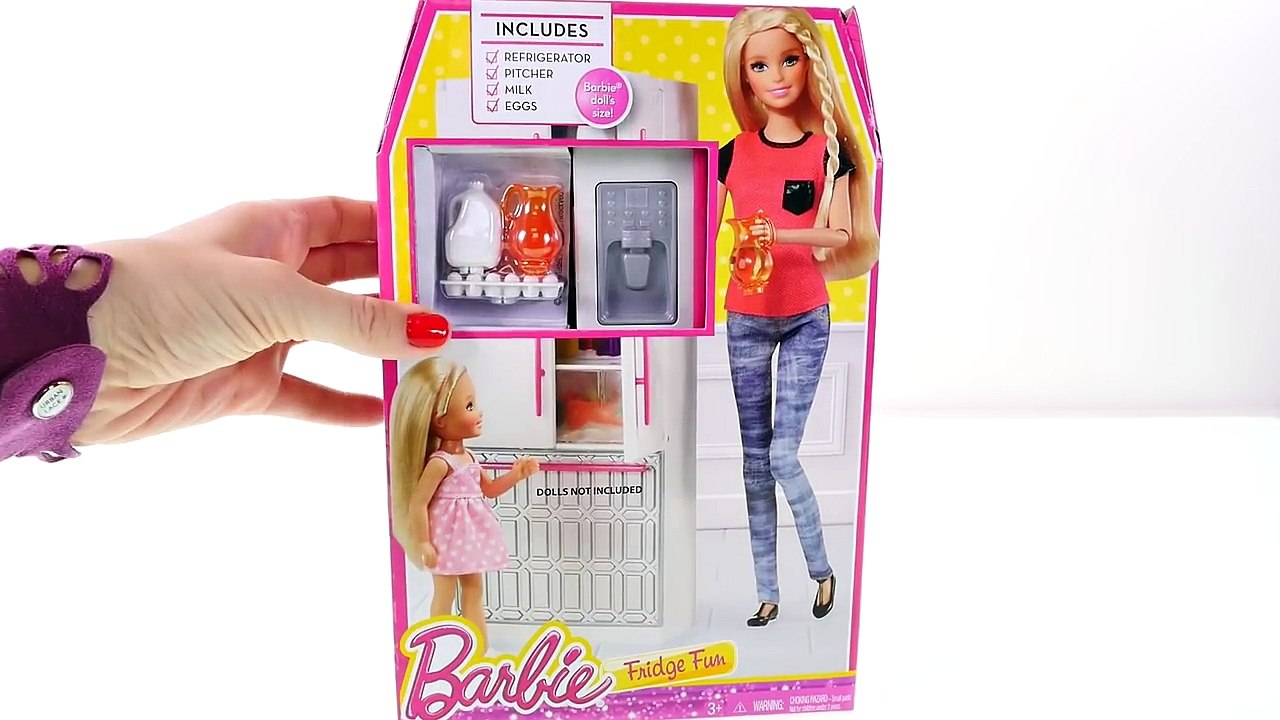 Barbies Shopkins Fridge Fun Barbie Doll Kitchen with Shopkins Fruits & Vegetables Barbie