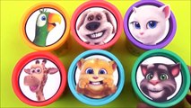 Talking Tom & Friends Play doh Clay Surprise Toys! Learn Colors, Count, Talking Cat,