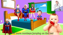 Five Little Mickey Mouse Superman Jumping on The Bed - 5 Little Monkeys Jumping on the bed
