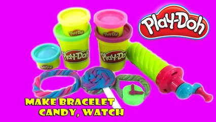 DIY How To Make Play Doh Bracelet, Lollipop, Watch For Kids With Ranbow Colors
