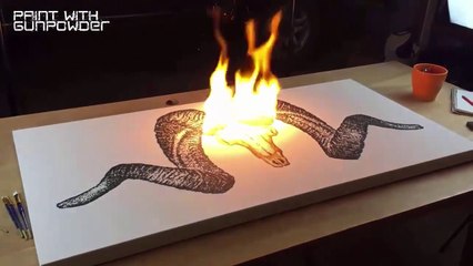 Cet artiste utilise une expérience impressionnante pour peindre un tableau d’art. Du jamais vu !