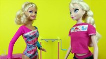 Frozen Barbie Gymnastics Competition Part 2 Elsa Kids Chelsea Doll Gymnast Set Parody Disn