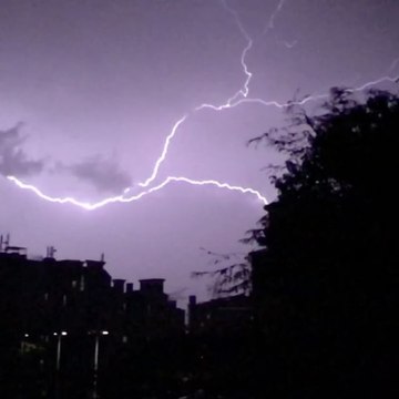 Lightning Bolts Streak Dubai Night Sky