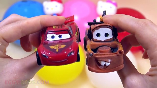 5 Faces Balloons Compilation - Funny Hello Kitty Water Balloon Finger Song - Learn colours