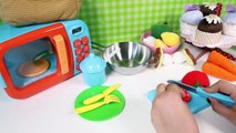 Just Like Home Microwave Oven Toy Kitchen Set Cooking Playset Toy Food Toy Cutting Food
