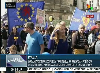 Italia: diversas movilizaciones en Roma contra la Unión Europea