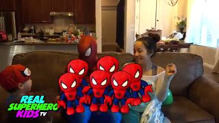 PREGNANT FROZEN ELSA VS SPIDERMAN DELIVERS SPIDERBABY SEXTUPLETS w/ Pink SpiderGirl Funny Superhero
