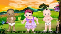 If Youre Happy and You Know it Clap Your Hands Song - 3D Animation Rhymes for Children