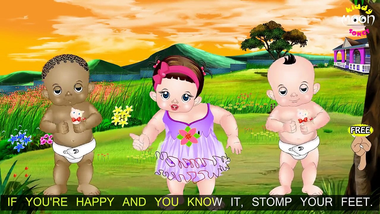 If Youre Happy and You Know it Clap Your Hands Song - 3D Animation Rhymes for Children