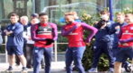 England's Lingard and Redmond body pop, as Kane watches on