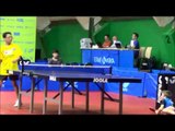 Martin Friis goes around the net at the ITTF World Hopes Challenge