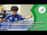 Table Tennis: 2014 Chinese Taipei Junior & Cadet Open (Singles & Doubles Finals)