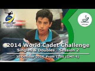 Download Video: 2014 ITTF World Cadet Challenge – Singles Groups and Doubles – Session 2