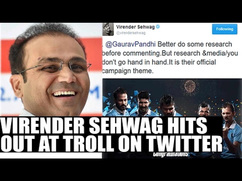 Virender Sehwag hits out at troll on Twitter, asks critics to do research | Oneindia News