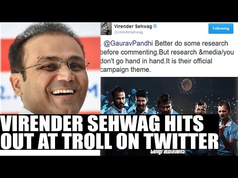 Virender Sehwag hits out at troll on Twitter, asks critics to do research | Oneindia News