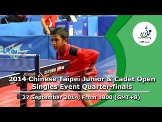 Télécharger la video: Table Tennis: 2014 Chinese Taipei Junior & Cadet Open (Singles Event Quarter-Finals)