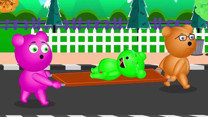 Mega Gummy bear crying to learn how to polish shoes Finger Family Rhymes for kids |Good Ha