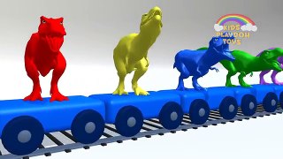 Colors for Kids to Learn with T-Rex Dinosaurs Thomas Train | Colors Dinosaurs for Children