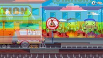 El Tren y Carros de Carreras - Dibujos Animados infantiles - Figuras Geométricas Para Niños