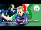 ITTF Italian International Tournament Junior Circuit Lignano Sabbiadoro – Day 1 LIVE
