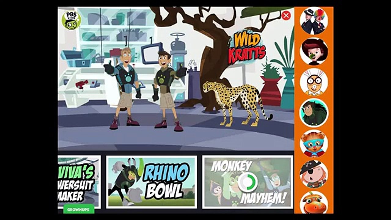 Wild Kratts Rhino Bowl (Pbs Kids Games) Gameplay videos - Animated Cartoon 2017
