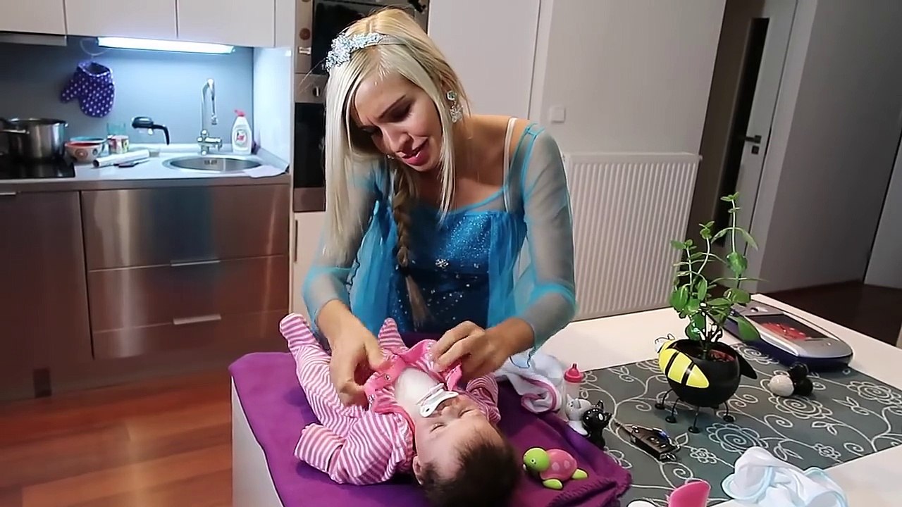 Bad Silicone Baby Is Sick vs Frozen Elsa & Spiderman Doctor! w/ Joker Hulk Superhero Fun