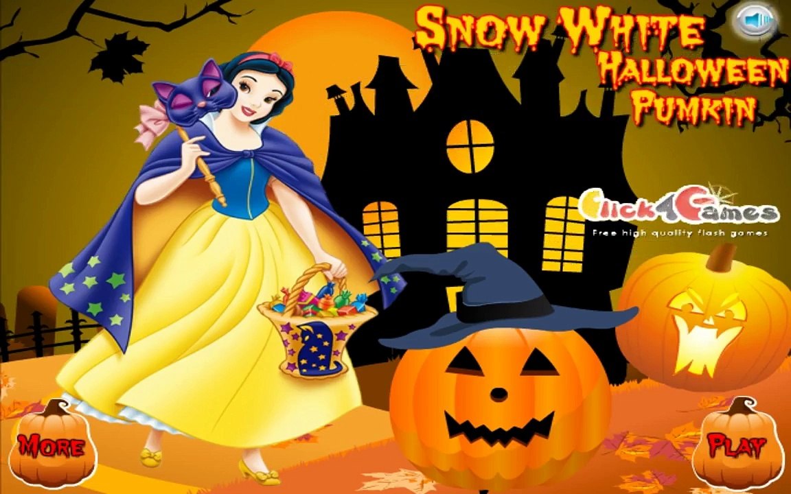 ♛ Disney Princess Snow White Halloween Pumpkin Carving And Decorating Game For Kids