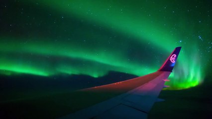 Stunning Southern Lights in the Sky From Charter Flight