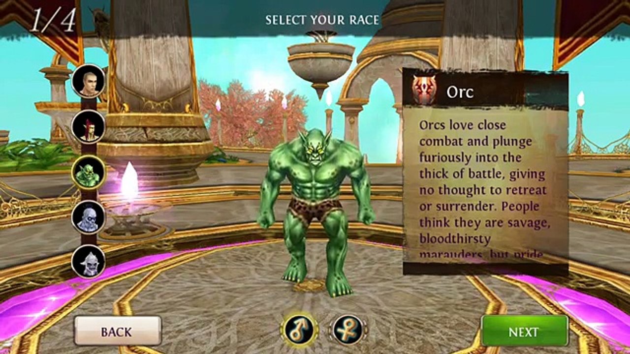 Order & Chaos Online RPG Character Creation Menu Ios Android
