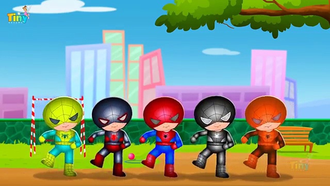 Five Little Spiderman Jumping On The Bed | Nursery Rhymes For Children | TinyDreams Kids