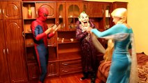 EVIL Elsa & EVIL Spiderman vs Frozen Elsa & Spiderman! w/ Joker Maleficent Pink Spidergirl