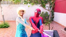 Is Spiderman in Love With Poison Ivy? Frozen Elsa vs Evil Superman! Baby Spiderman in Real