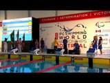 Swimming - men's 50m butterfly S5 medal ceremony - 2013 IPC Swimming World Championships Montreal