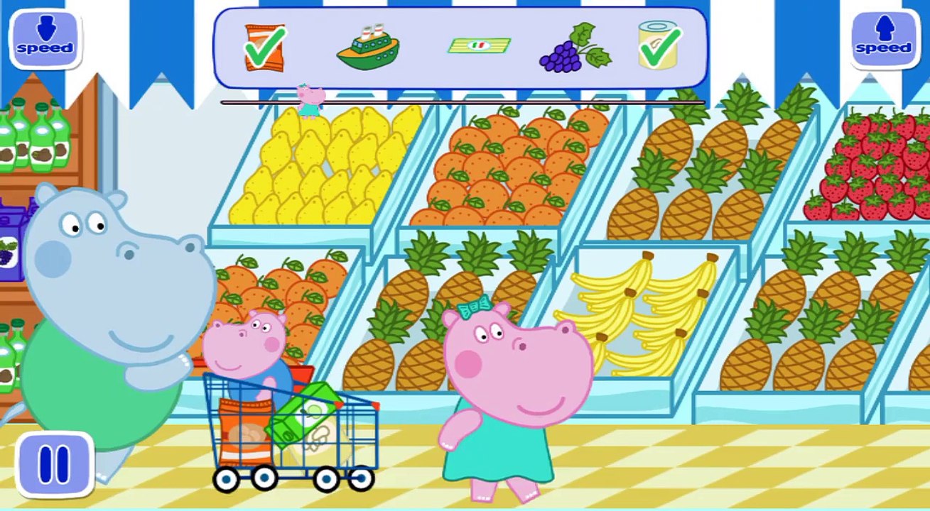 Hippo Peppa - Kids Games Shopping - Kids supermarket with many different products
