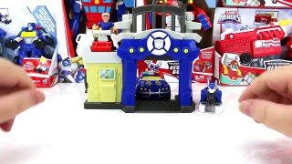 NEW TRANSFORMERS RESCUE BOTS EPISODE GRIFFIN ROCK POLICE STATION GARAGE AND CHASE THE POLICE BOT-A1fEFU