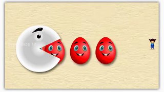 Learn Colors With Pacman for Kids, Kinder Joy Surprise Eggs Red Blue Pink Orange Yellow Gr