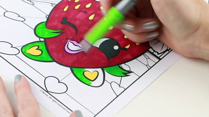 SHOPKINS Coloring Book Strawberry Kiss Speed Coloring With Markers-vZlFiR2N4oY