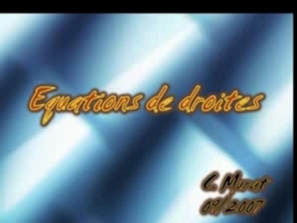 Equation de droite