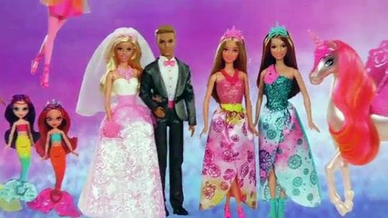Б б б б б Барби в в в в кукла распаковка унд и белый платье принцессы свадебное платье носить розовые свадебные