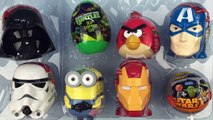 Surprise Eggs, Star Wars, Darth Vader, Stormtrooper, Angry Birds Marvel Iron Man Minions C