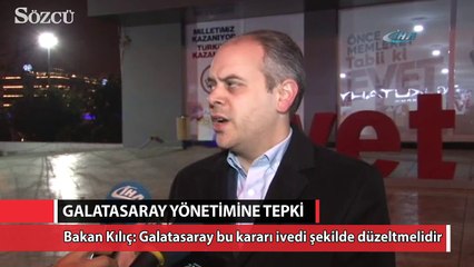 Bakan’dan Galatasaray yönetimine tepki !