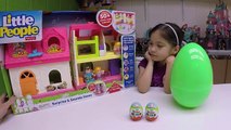 BIG LITTLE PEOPLE SURPRISE & SOUNDS HOME Tour   Huge Egg Surprise Opening Kinder Eggs Surprises Fun