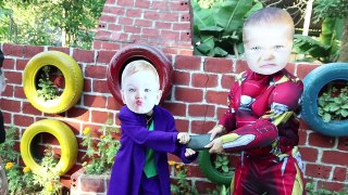 Frozen Elsa, Anna & Rapunzel SAVE SPIDERMAN! w/ Joker Maleficent McDonalds TOYS! Superhero
