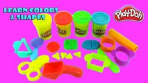 Learn Colors vs Shapes Play Doh Modelling Clay, Make Shapes For Kids With Rainbow Colors