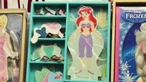 Disney Princess Dress Up Ariel & Cinderella Wooden Magnetic Dress-Up Magnetic Doll Muñeca
