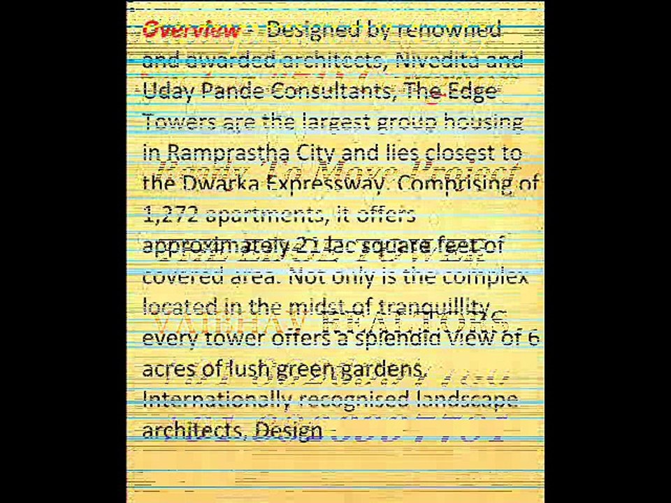 The Edge Tower Resale Hi Resale 2,3,4 BHK In Ramprastha City Sector 37D Gurgaon dwarka Expressway Call +91 8826997781