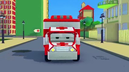 Tom der Abschleppwagen und Amber der Krankenwagen in Autopolis| Lastwagen Bau Cartoon Seri