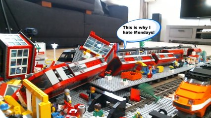 Hilarious Lego train - skyscraper crash http://BestDramaTv.Net