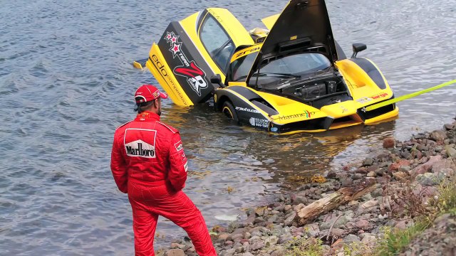 Ferrari Enzo FXX Crash into fence and lands in ocean.. Newfoundland Targa Rally BestDramaTv.Net