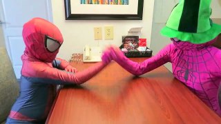 Spiderman vs Joker - Spiderman Gets FORK Through FOOT! w_ Spiderman, Joker, Pink Spidergirl-bwLp